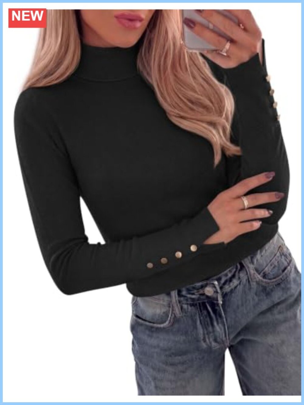 Women's Turtleneck Sweater Long Sleeve Knit Pullover